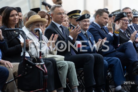  30.07.2024 WARSZAWA<br />
OBCHODY 80. ROCZNICY POWSTANIA WARSZAWSKIEGO W WARSZAWIE <br />
SPOTKANIE PREZYDENTA RP Z BOHATERAMI POWSTANIA<br />
N/Z MONIKA WIELICHOWSKA ANDRZEJ DUDA RAFAL TRZASKOWSKI<br />
FOT. ANTONI BYSZEWSKI/FOTONEWS 