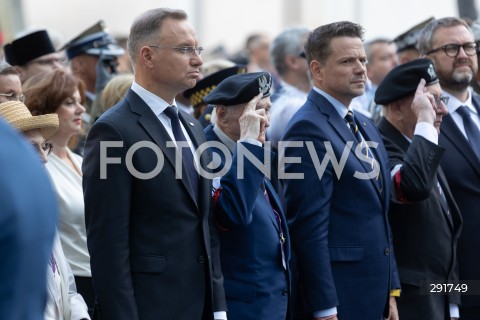  30.07.2024 WARSZAWA<br />
OBCHODY 80. ROCZNICY POWSTANIA WARSZAWSKIEGO W WARSZAWIE <br />
SPOTKANIE PREZYDENTA RP Z BOHATERAMI POWSTANIA<br />
N/Z ANDRZEJ DUDA JANUSZ KOMOROWSKI RAFAL TRZASKOWSKI<br />
FOT. ANTONI BYSZEWSKI/FOTONEWS 