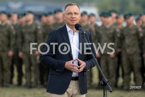  09.08.2024 WARSZAWA<br />
WIZYTA PREZYDENTA RP ANDRZEJA DUDY NA ZGRUPOWANIU WOJSKOWYM<br />
N/Z PREZYDENT RP ANDRZEJ DUDA <br />
FOT. MARCIN BANASZKIEWICZ/FOTONEWS  