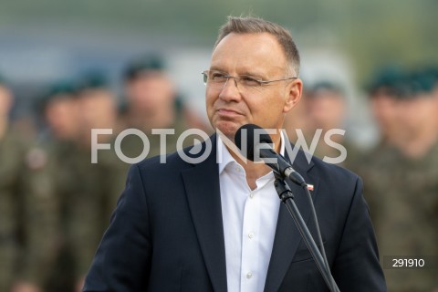  09.08.2024 WARSZAWA<br />
WIZYTA PREZYDENTA RP ANDRZEJA DUDY NA ZGRUPOWANIU WOJSKOWYM<br />
N/Z PREZYDENT RP ANDRZEJ DUDA <br />
FOT. MARCIN BANASZKIEWICZ/FOTONEWS  