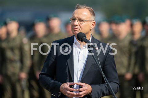  09.08.2024 WARSZAWA<br />
WIZYTA PREZYDENTA RP ANDRZEJA DUDY NA ZGRUPOWANIU WOJSKOWYM<br />
N/Z PREZYDENT RP ANDRZEJ DUDA <br />
FOT. MARCIN BANASZKIEWICZ/FOTONEWS  