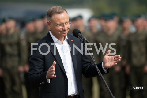  09.08.2024 WARSZAWA<br />
WIZYTA PREZYDENTA RP ANDRZEJA DUDY NA ZGRUPOWANIU WOJSKOWYM<br />
N/Z PREZYDENT RP ANDRZEJ DUDA <br />
FOT. MARCIN BANASZKIEWICZ/FOTONEWS  