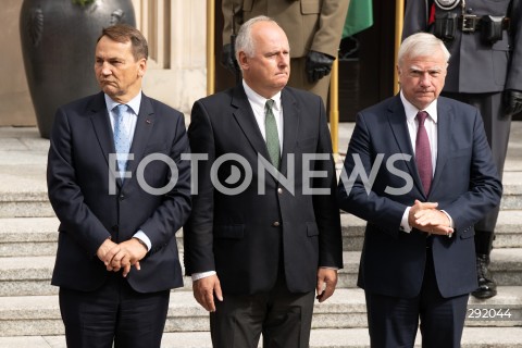  22.08.2024 WARSZAWA<br />
SPOTKANIE PREMIERA DONALDA TUSKA Z PREMIEREM REPUBLIKI INDII NARENDRA MODIM<br />
PRIME MINISTER NARENDRA MODI ARRIVES IN POLAND FOR FIRST VISIT BY INDIAN PRIME MINISTER IN 45 YEARS<br />
N/Z RADOSLAW SIKORSKI PAWEL ZALEWSKI PAWEL GRAS<br />
FOT. MARCIN BANASZKIEWICZ/FOTONEWS  