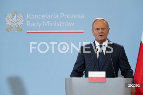  22.08.2024 WARSZAWA<br />
SPOTKANIE PREMIERA DONALDA TUSKA Z PREMIEREM REPUBLIKI INDII NARENDRA MODIM<br />
PRIME MINISTER NARENDRA MODI ARRIVES IN POLAND FOR FIRST VISIT BY INDIAN PRIME MINISTER IN 45 YEARS<br />
N/Z PREMIER DONALD TUSK<br />
FOT. MARCIN BANASZKIEWICZ/FOTONEWS  