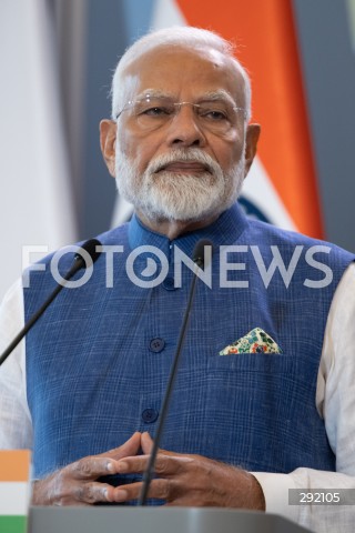  22.08.2024 WARSZAWA<br />
SPOTKANIE PREMIERA DONALDA TUSKA Z PREMIEREM REPUBLIKI INDII NARENDRA MODIM<br />
PRIME MINISTER NARENDRA MODI ARRIVES IN POLAND FOR FIRST VISIT BY INDIAN PRIME MINISTER IN 45 YEARS<br />
N/Z NARENDRA MODI<br />
FOT. MARCIN BANASZKIEWICZ/FOTONEWS  