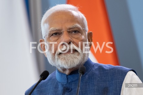  22.08.2024 WARSZAWA<br />
SPOTKANIE PREMIERA DONALDA TUSKA Z PREMIEREM REPUBLIKI INDII NARENDRA MODIM<br />
PRIME MINISTER NARENDRA MODI ARRIVES IN POLAND FOR FIRST VISIT BY INDIAN PRIME MINISTER IN 45 YEARS<br />
N/Z NARENDRA MODI<br />
FOT. MARCIN BANASZKIEWICZ/FOTONEWS  