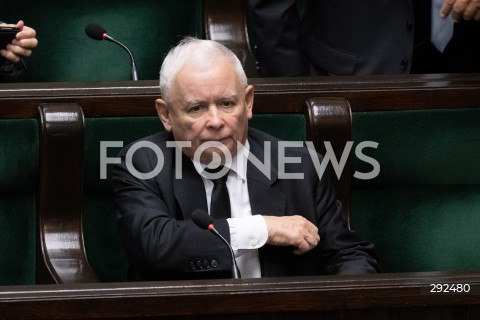  27.09.2024 WARSZAWA<br />
POSIEDZENIE SEJMU RP<br />
N/Z JAROSLAW KACZYNSKI<br />
FOT. MARCIN BANASZKIEWICZ/FOTONEWS  