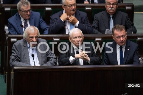  27.09.2024 WARSZAWA<br />
POSIEDZENIE SEJMU RP<br />
N/Z RYSZARD TERLECKI JAROSLAW KACZYNSKI MARIUSZ BLASZCZAK PIOTR GLINSKI<br />
FOT. MARCIN BANASZKIEWICZ/FOTONEWS  