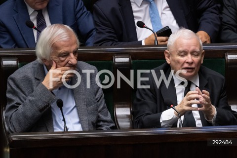  27.09.2024 WARSZAWA<br />
POSIEDZENIE SEJMU RP<br />
N/Z RYSZARD TERLECKI JAROSLAW KACZYNSKI<br />
FOT. MARCIN BANASZKIEWICZ/FOTONEWS  