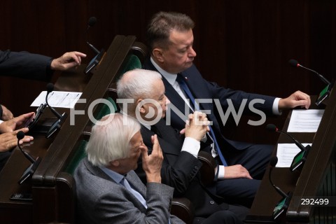  27.09.2024 WARSZAWA<br />
POSIEDZENIE SEJMU RP<br />
N/Z RYSZARD TERLECKI JAROSLAW KACZYNSKI MARIUSZ BLASZCZAK<br />
FOT. MARCIN BANASZKIEWICZ/FOTONEWS  