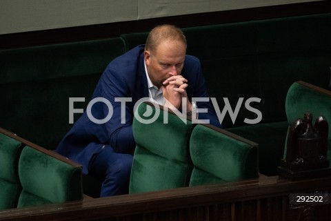  27.09.2024 WARSZAWA<br />
POSIEDZENIE SEJMU RP<br />
N/Z WITOLD ZEMBACZYNSKI<br />
FOT. MARCIN BANASZKIEWICZ/FOTONEWS  