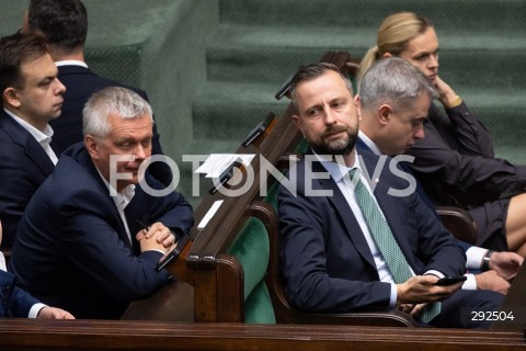  27.09.2024 WARSZAWA<br />
POSIEDZENIE SEJMU RP<br />
N/Z TOMASZ SIEMONIAK WLADYSLAW KOSINIAK KAMYSZ<br />
FOT. MARCIN BANASZKIEWICZ/FOTONEWS  