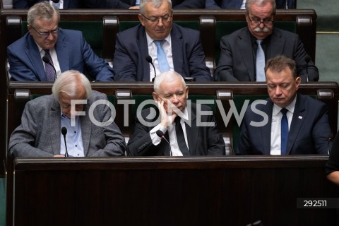  27.09.2024 WARSZAWA<br />
POSIEDZENIE SEJMU RP<br />
N/Z RYSZARD TERLECKI JAROSLAW KACZYNSKI MARIUSZ BLASZCZAK<br />
FOT. MARCIN BANASZKIEWICZ/FOTONEWS  