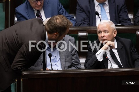  27.09.2024 WARSZAWA<br />
POSIEDZENIE SEJMU RP<br />
N/Z RAFAL BOCHENEK JAROSLAW KACZYNSKI<br />
FOT. MARCIN BANASZKIEWICZ/FOTONEWS  