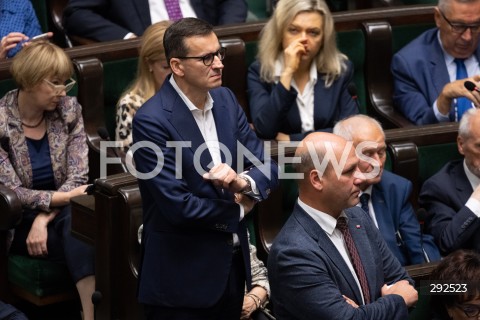  27.09.2024 WARSZAWA<br />
POSIEDZENIE SEJMU RP<br />
N/Z MATEUSZ MORAWIECKI SZYMON SZYNKOWSKI VEL SEK<br />
FOT. MARCIN BANASZKIEWICZ/FOTONEWS  