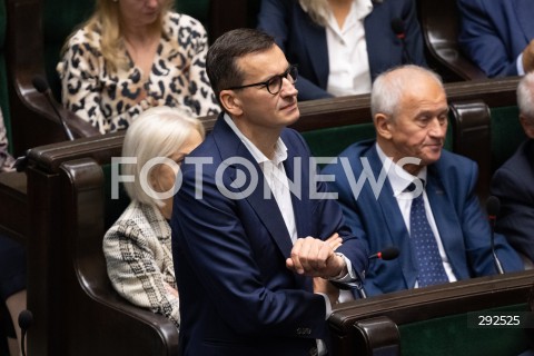  27.09.2024 WARSZAWA<br />
POSIEDZENIE SEJMU RP<br />
N/Z MATEUSZ MORAWIECKI<br />
FOT. MARCIN BANASZKIEWICZ/FOTONEWS  