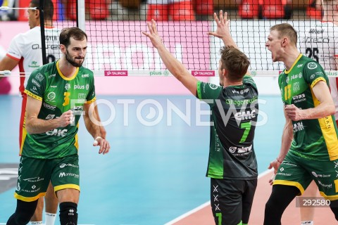  28.09.2024 RZESZOW <br />
SIATKOWKA MEZCZYZN <br />
PLUSLIGA SEZON 2024/2025 <br />
PLUS LIGA POLISH MEN VOLLEYBALL LEAGUE <br />
MECZ ASSECO RESOVIA - ALURON CMC WARTA ZAWIERCIE <br />
N/Z AARON RUSSELL JURIJ GLADYR RADOSC EMOCJE <br />
 