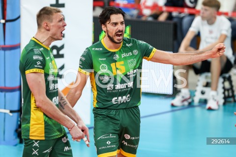  28.09.2024 RZESZOW <br />
SIATKOWKA MEZCZYZN <br />
PLUSLIGA SEZON 2024/2025 <br />
PLUS LIGA POLISH MEN VOLLEYBALL LEAGUE <br />
MECZ ASSECO RESOVIA - ALURON CMC WARTA ZAWIERCIE <br />
N/Z JURIJ GLADYR MIGUEL TAVARES RODRIGUES RADOSC EMOCJE <br />
 