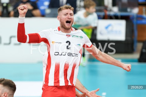  28.09.2024 RZESZOW <br />
SIATKOWKA MEZCZYZN <br />
PLUSLIGA SEZON 2024/2025 <br />
PLUS LIGA POLISH MEN VOLLEYBALL LEAGUE <br />
MECZ ASSECO RESOVIA - ALURON CMC WARTA ZAWIERCIE <br />
N/Z DAWID WOCH RADOSC EMOCJE SYLWETKA <br />
 