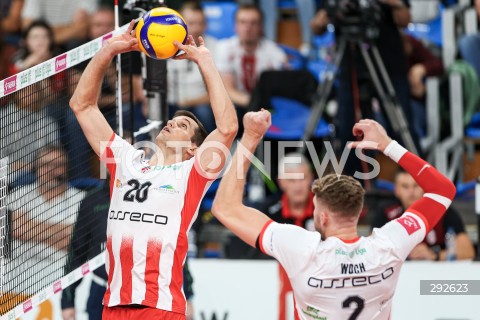  28.09.2024 RZESZOW <br />
SIATKOWKA MEZCZYZN <br />
PLUSLIGA SEZON 2024/2025 <br />
PLUS LIGA POLISH MEN VOLLEYBALL LEAGUE <br />
MECZ ASSECO RESOVIA - ALURON CMC WARTA ZAWIERCIE <br />
N/Z GREGOR ROPRET SYLWETKA <br />
 