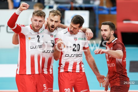  28.09.2024 RZESZOW <br />
SIATKOWKA MEZCZYZN <br />
PLUSLIGA SEZON 2024/2025 <br />
PLUS LIGA POLISH MEN VOLLEYBALL LEAGUE <br />
MECZ ASSECO RESOVIA - ALURON CMC WARTA ZAWIERCIE <br />
N/Z DAWID WOCH JAKUB BUCKI GREGOR ROPRET MICHAL POTERA RADOSC EMOCJE <br />
 