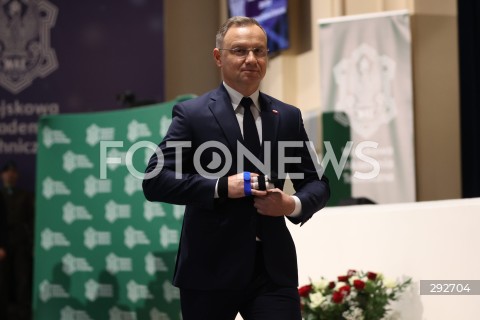  02.10.2024 WARSZAWA<br />
INAUGURACJA ROKU AKADEMICKIEGO NA WOJSKOWEJ AKADEMII TECHNICZNEJ Z UDZIALEM PREZYDENTA RP<br />
N/Z ANDRZEJ DUDA<br />
FOT. ANTONI BYSZEWSKI/FOTONEWS 