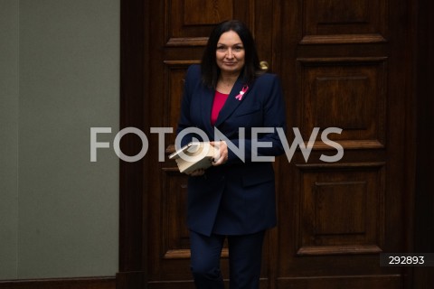  16.10.2024 WARSZAWA<br />
POSIEDZENIE SEJMU RP<br />
OREDZIE PREZYDENTA ANDRZEJA DUDY<br />
N/Z MONIKA WIELICHOWSKA<br />
FOT. MARCIN BANASZKIEWICZ/FOTONEWS  