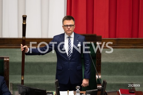  16.10.2024 WARSZAWA<br />
POSIEDZENIE SEJMU RP<br />
OREDZIE PREZYDENTA ANDRZEJA DUDY<br />
N/Z MARSZALEK SEJMU SZYMON HOLOWNIA<br />
FOT. MARCIN BANASZKIEWICZ/FOTONEWS  