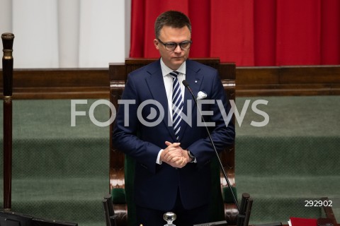  16.10.2024 WARSZAWA<br />
POSIEDZENIE SEJMU RP<br />
OREDZIE PREZYDENTA ANDRZEJA DUDY<br />
N/Z MARSZALEK SEJMU SZYMON HOLOWNIA<br />
FOT. MARCIN BANASZKIEWICZ/FOTONEWS  