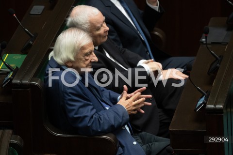  16.10.2024 WARSZAWA<br />
POSIEDZENIE SEJMU RP<br />
OREDZIE PREZYDENTA ANDRZEJA DUDY<br />
N/Z RYSZARD TERLECKI JAROSLAW KACZYNSKI<br />
FOT. MARCIN BANASZKIEWICZ/FOTONEWS  