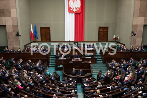  16.10.2024 WARSZAWA<br />
POSIEDZENIE SEJMU RP<br />
OREDZIE PREZYDENTA ANDRZEJA DUDY<br />
N/Z SEJM SALA PLENARNA<br />
FOT. MARCIN BANASZKIEWICZ/FOTONEWS  