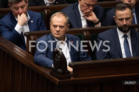  16.10.2024 WARSZAWA<br />
POSIEDZENIE SEJMU RP<br />
OREDZIE PREZYDENTA ANDRZEJA DUDY<br />
N/Z DONALD TUSK JAN GRABIEC WLADYSLAW KOSINIAK KAMYSZ<br />
FOT. MARCIN BANASZKIEWICZ/FOTONEWS  