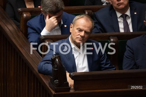  16.10.2024 WARSZAWA<br />
POSIEDZENIE SEJMU RP<br />
OREDZIE PREZYDENTA ANDRZEJA DUDY<br />
N/Z PREMIER DONALD TUSK<br />
FOT. MARCIN BANASZKIEWICZ/FOTONEWS  