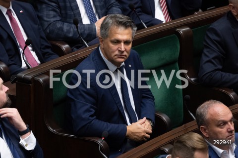  16.10.2024 WARSZAWA<br />
POSIEDZENIE SEJMU RP<br />
OREDZIE PREZYDENTA ANDRZEJA DUDY<br />
N/Z PIOTR KALETA<br />
FOT. MARCIN BANASZKIEWICZ/FOTONEWS  