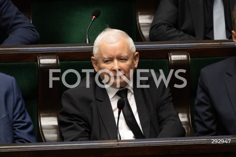  16.10.2024 WARSZAWA<br />
POSIEDZENIE SEJMU RP<br />
OREDZIE PREZYDENTA ANDRZEJA DUDY<br />
N/Z JAROSLAW KACZYNSKI<br />
FOT. MARCIN BANASZKIEWICZ/FOTONEWS  