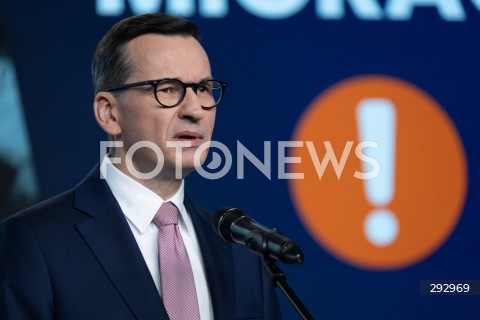  22.10.2024 WARSZAWA<br />
KONFERENCJA PRASOWA POLITYKOW PIS<br />
STOP NIELEGALNEJ MIGRACJI<br />
N/Z MATEUSZ MORAWIECKI<br />
FOT. MARCIN BANASZKIEWICZ/FOTONEWS  