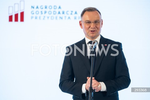  07.11.2024 LANCUT<br />
XXII EDYCJA NAGRODY GOSPODARCZEJ PREZYDENTA RP NA ZAMKU W LANCUCIE <br />
WRECZENIE NAGROD LAUREATOM <br />
N/Z PREZYDENT RP ANDRZEJ DUDA <br />
 