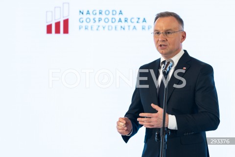  07.11.2024 LANCUT<br />
XXII EDYCJA NAGRODY GOSPODARCZEJ PREZYDENTA RP NA ZAMKU W LANCUCIE <br />
WRECZENIE NAGROD LAUREATOM <br />
N/Z PREZYDENT RP ANDRZEJ DUDA <br />
 