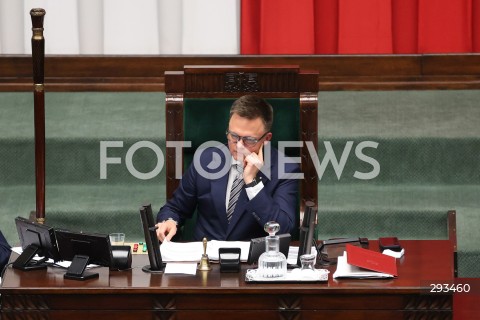  08.11.2024 WARSZAWA<br />
21. POSIEDZENIE SEJMU X KADENCJI<br />
N/Z MARSZALEK SEJMU SZYMON HOLOWNIA<br />
FOT. ANTONI BYSZEWSKI/FOTONEWS 