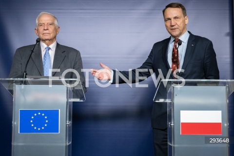  12.11.2024 WARSZAWA<br />
KONFERENCJA PRASOWA MINISTRA RADOSLAWA SIKORSKIEGO Z WYSOKIM PRZEDSTAWICIELEM UE JOSEPEM BORRELLEM<br />
N/Z JOSEP BORRELL RADOSLAW SIKORSKI<br />
FOT. MARCIN BANASZKIEWICZ/FOTONEWS  