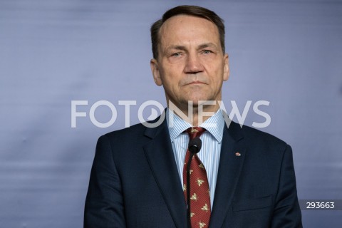  12.11.2024 WARSZAWA<br />
KONFERENCJA PRASOWA MINISTRA RADOSLAWA SIKORSKIEGO Z WYSOKIM PRZEDSTAWICIELEM UE JOSEPEM BORRELLEM<br />
N/Z RADOSLAW SIKORSKI<br />
FOT. MARCIN BANASZKIEWICZ/FOTONEWS  