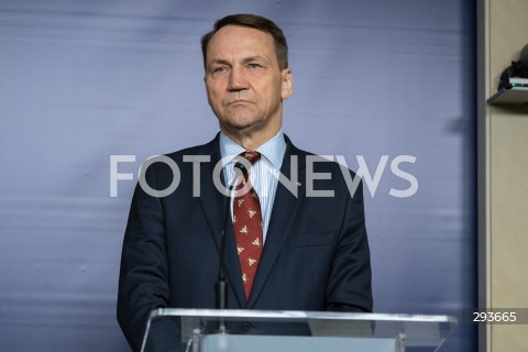  12.11.2024 WARSZAWA<br />
KONFERENCJA PRASOWA MINISTRA RADOSLAWA SIKORSKIEGO Z WYSOKIM PRZEDSTAWICIELEM UE JOSEPEM BORRELLEM<br />
N/Z RADOSLAW SIKORSKI<br />
FOT. MARCIN BANASZKIEWICZ/FOTONEWS  