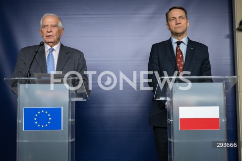  12.11.2024 WARSZAWA<br />
KONFERENCJA PRASOWA MINISTRA RADOSLAWA SIKORSKIEGO Z WYSOKIM PRZEDSTAWICIELEM UE JOSEPEM BORRELLEM<br />
N/Z JOSEP BORRELL RADOSLAW SIKORSKI<br />
FOT. MARCIN BANASZKIEWICZ/FOTONEWS  