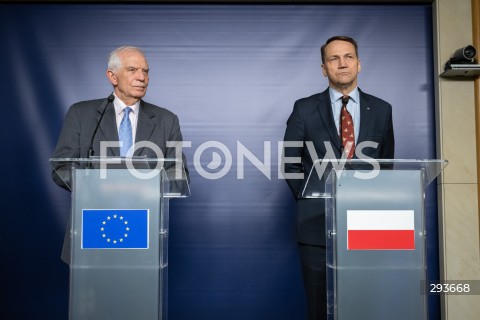 Konferencja Radosława Sikorskiego i Josepa Borrella w Warszawie