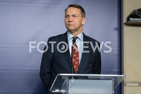  12.11.2024 WARSZAWA<br />
KONFERENCJA PRASOWA MINISTRA RADOSLAWA SIKORSKIEGO Z WYSOKIM PRZEDSTAWICIELEM UE JOSEPEM BORRELLEM<br />
N/Z RADOSLAW SIKORSKI<br />
FOT. MARCIN BANASZKIEWICZ/FOTONEWS  