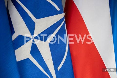  13.11.2024 WARSZAWA<br />
SPOTKANIE PREMIERA DONALDA TUSKA Z SEKRETARZEM GENERALNYM NATO<br />
N/Z FLAGA POLSKA NATO<br />
FOT. MARCIN BANASZKIEWICZ/FOTONEWS  