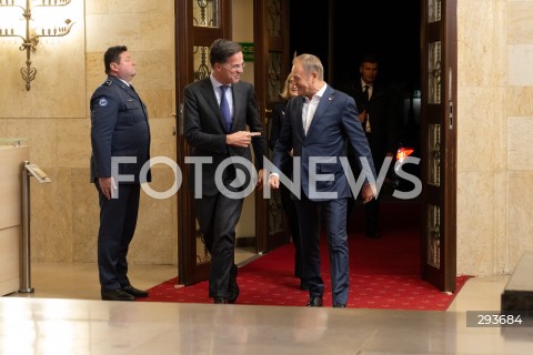  13.11.2024 WARSZAWA<br />
SPOTKANIE PREMIERA DONALDA TUSKA Z SEKRETARZEM GENERALNYM NATO<br />
N/Z MARK RUTTE DONALD TUSK<br />
FOT. MARCIN BANASZKIEWICZ/FOTONEWS  