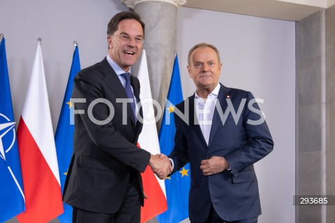  13.11.2024 WARSZAWA<br />
SPOTKANIE PREMIERA DONALDA TUSKA Z SEKRETARZEM GENERALNYM NATO<br />
N/Z MARK RUTTE DONALD TUSK<br />
FOT. MARCIN BANASZKIEWICZ/FOTONEWS  