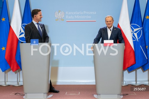  13.11.2024 WARSZAWA<br />
SPOTKANIE PREMIERA DONALDA TUSKA Z SEKRETARZEM GENERALNYM NATO<br />
N/Z MARK RUTTE DONALD TUSK<br />
FOT. MARCIN BANASZKIEWICZ/FOTONEWS  