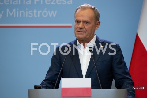  13.11.2024 WARSZAWA<br />
SPOTKANIE PREMIERA DONALDA TUSKA Z SEKRETARZEM GENERALNYM NATO<br />
N/Z PREMIER DONALD TUSK<br />
FOT. MARCIN BANASZKIEWICZ/FOTONEWS  